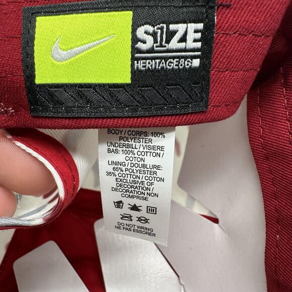 Alabama Crimson Tide Hat Cap Strap Back Mens White Red NCAA Heritage86 Nike - Picture 7 of 8